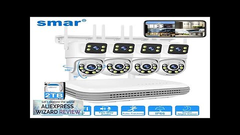 Smar Wireless CCTV System WiFi Camera Kit 6MP IP Cameras With Dual Review