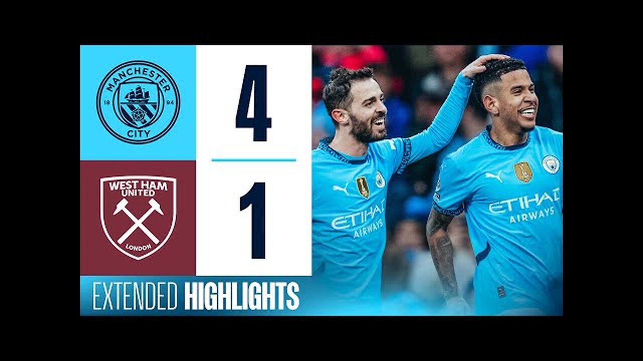 EXTENDED HIGHLIGHTS _ Man City 4-1 West Ham _ Haaland & Foden goals start 2025 with a win!