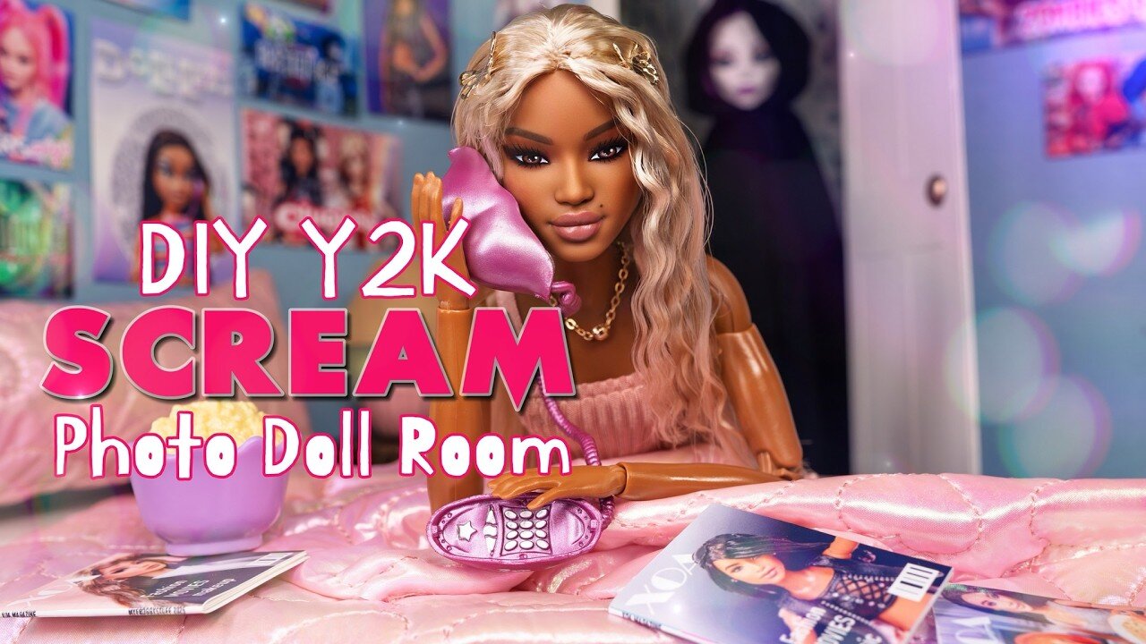 How To Make The Y2K Scream Movie Aesthetic For Barbie No AI : Ghostface Trend Doll Room