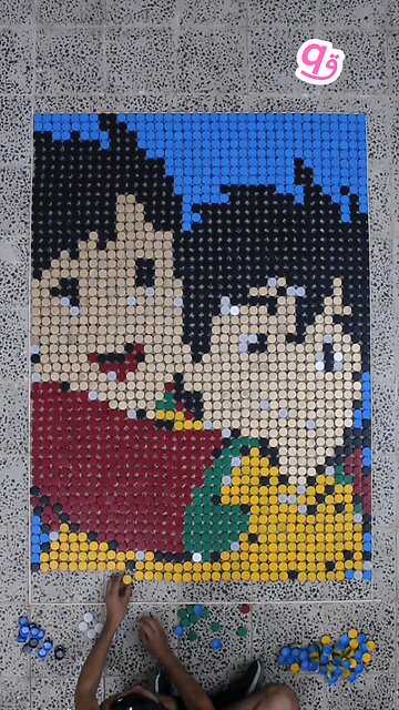 Made Adnan & Lina ❤️ Using 1,872 Bottle Caps! ♻️