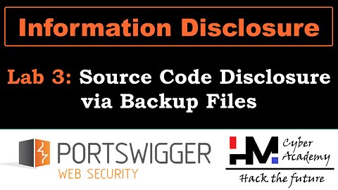 Information Disclosure 3 | Source Code Disclosure via Backup Files #portswigger