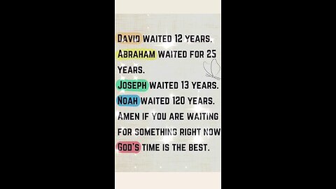 God's Timing