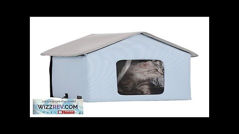 VEVOR Heated Cat House Foldable Kitty Shelter with Heated Pad Blue Small Review