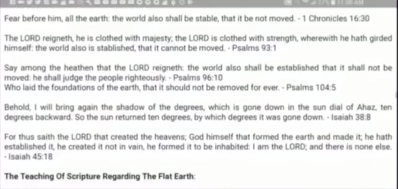 The Authority of Gods Word - Level Stationary Earth Many Scripture