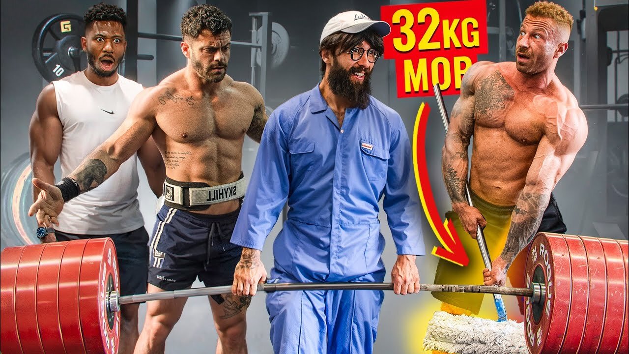 ANATOLY Use 32kg Mop in a GYM ｜ ELITE Powerlifter Pretended to be a CLEANER #33