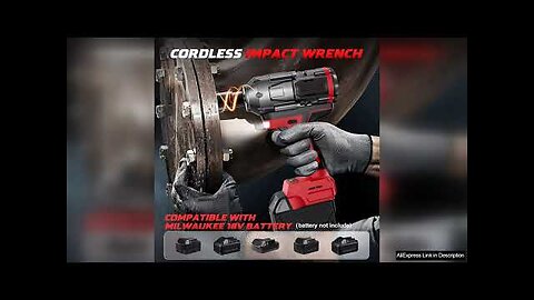 1200N.m Electric Cordless Impact Wrench 1/2 inch High Torque Brushless LED Impact Review