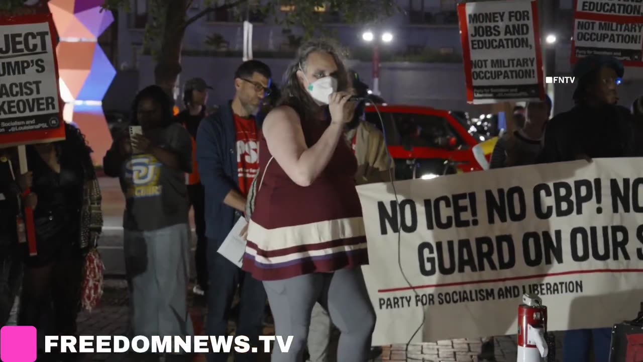 Leftists are SLANDERING the National Guard in New Orleans, waving pro-Palestine