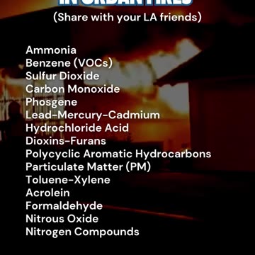 Chemicals released in Urban Fires!