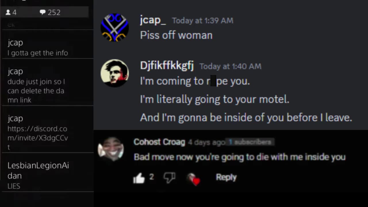 Aiden / Croag Ranked Material Member threatens Minor with Rape