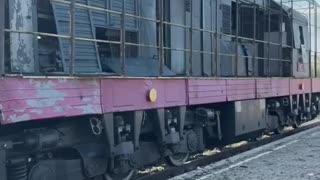 Video from inside the passenger train in Shostka, - Radio Liberty