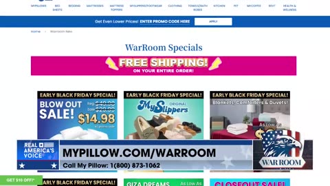 EARLY BLACK FRIDAY SPECIAL! Use Promo Code WarRoom To Get Your Exclusive Deals At MyPillow.com/warroom