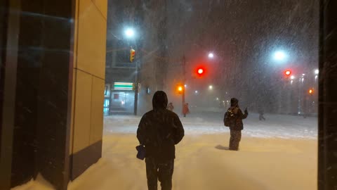 【4K】Toronto Crazy Winter Storm ❄️ Downtown Buried in Snow Canada 🇨🇦