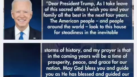 Exclusive Trump reveals ‘inspirational’ message Biden left him in Oval Office letter