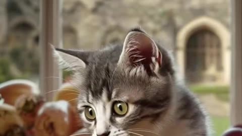 Breakfast cat