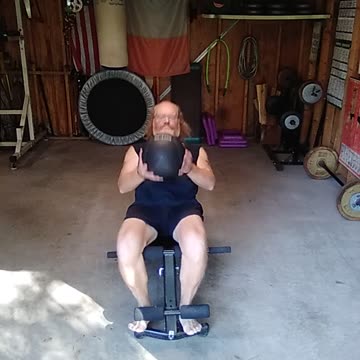 Midsection Conditioning: 12lb medicine ball x 10reps. #conditioning