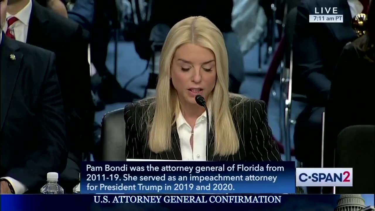 PAM BONDI: "If confirmed, my overriding objective will be to return the