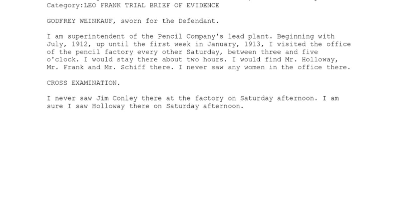 GODFREY WEINKAUF, Sworn In For The Defendant, 84th To Testify