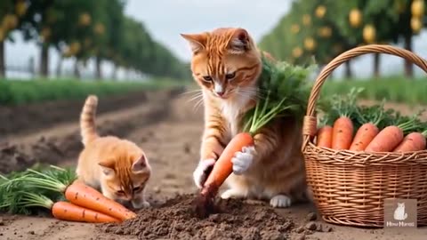 Mama Cat Trims Fur on the Farm and Makes Tiger Hat For Kittens At Home🐾🎩🐯_26