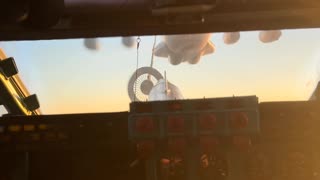 The Russian Tupolev Tu-95 "Bear" strategic bomber mid-air refueling