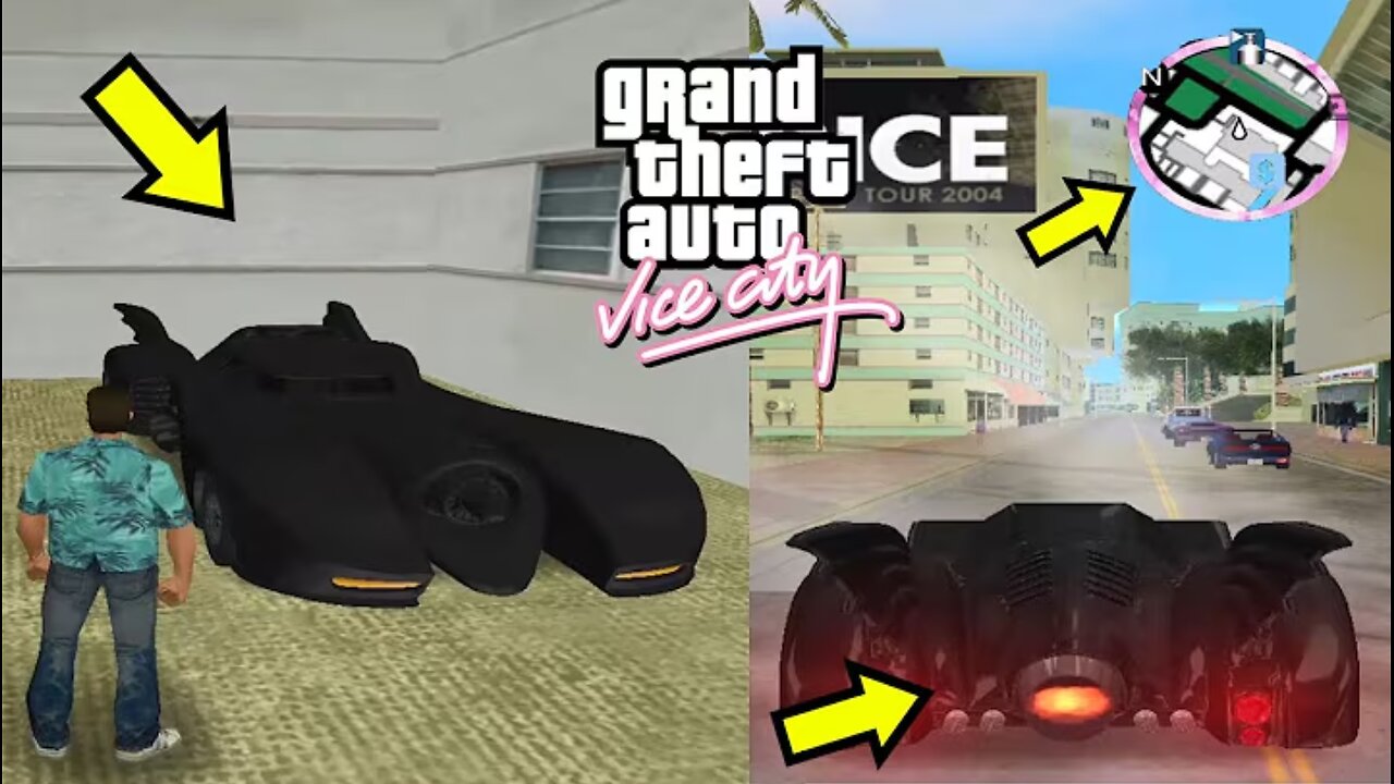 Secret Batmobile Car Location in GTA Vice City!!!!! Hidden Place