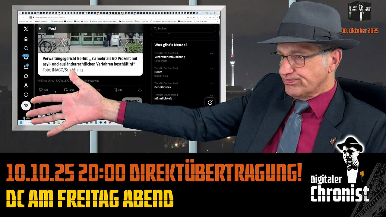 Aufzeichnung vom 10.10.25 Direktübertragung! DC am Freitag Abend