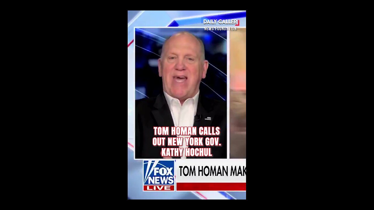 Tom Homan CALLS OUT New York Gov. Kathy Hochul