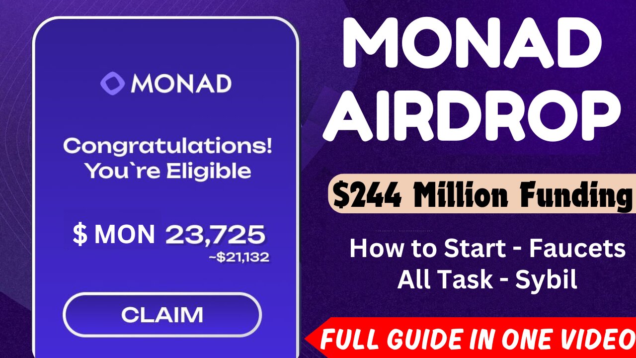 Monad Testnet Airdrop Full Guide | $244M Funding | Airdrop Eligiblity, Faucet, dApps & Sybil Protect