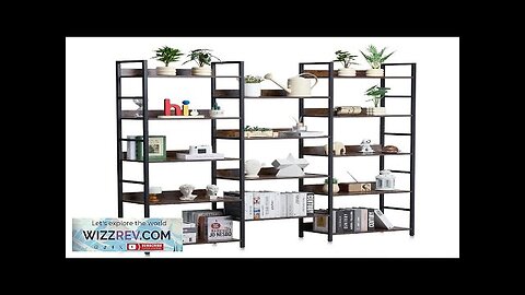 Metal Bookshelf Rustic Bookshelf 14-Tier for Living room Bedroom & Office Review