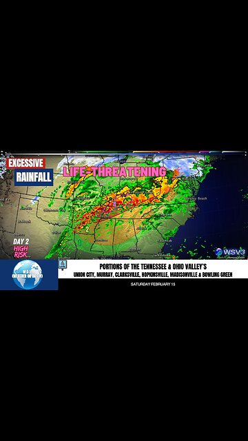 🌧️ Life-Threatening Flood Threat: OH/TN Valleys Tonight! 2/14/25 #shorts #weather