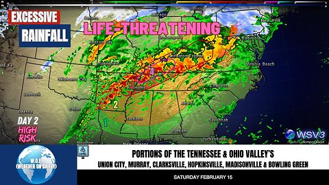 🌧️ Life-Threatening Flood Threat: OH/TN Valleys Tonight! 2/14/25 #shorts #weather