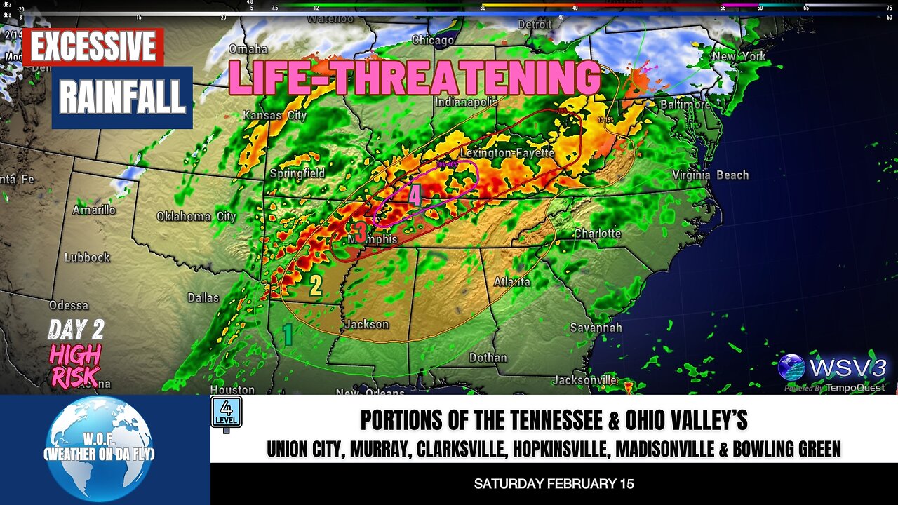 🌧️ Life-Threatening Flood Threat: OH/TN Valleys Tonight! 2/14/25 #shorts #weather