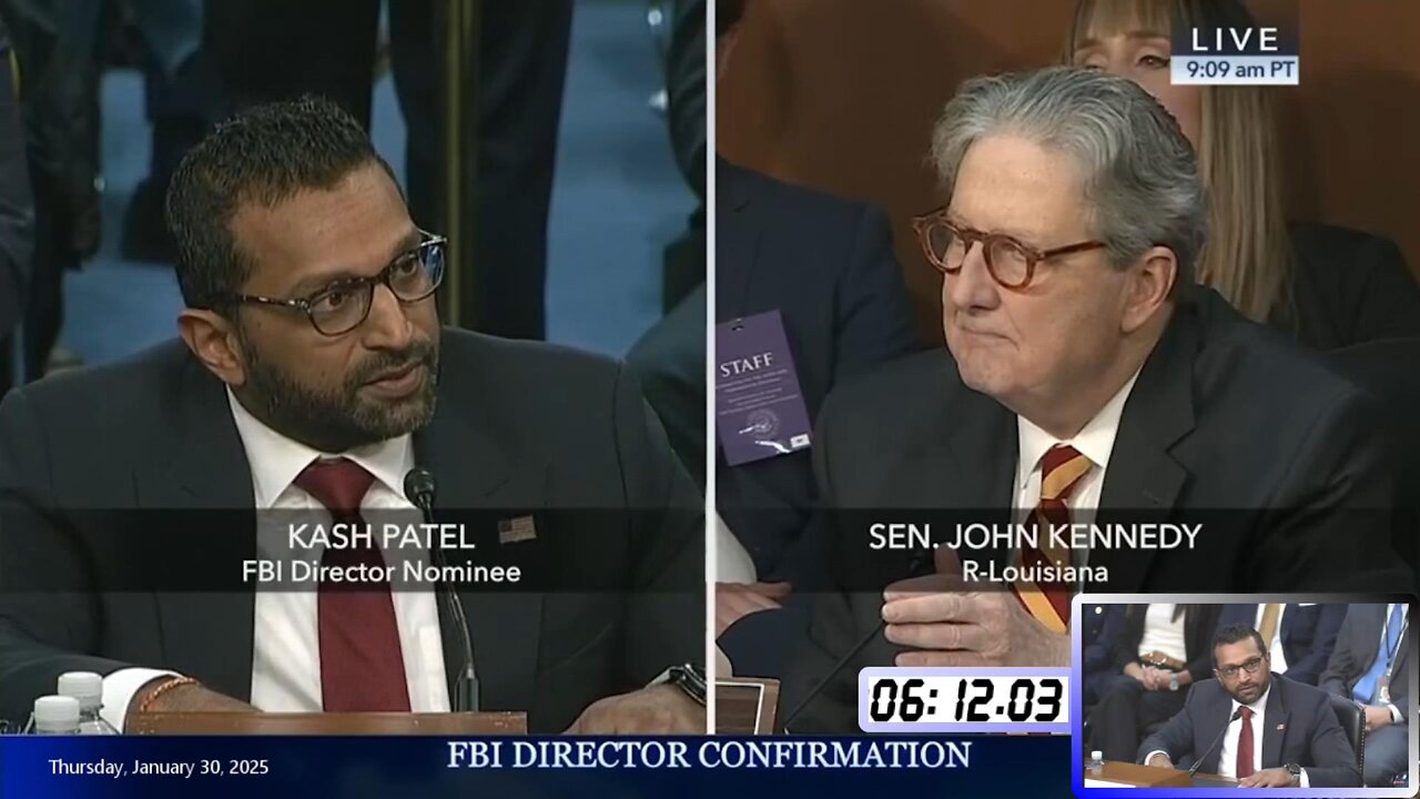 John Kennedy at Kash Patel FBI confirmation hearing * Jan. 30, 2025