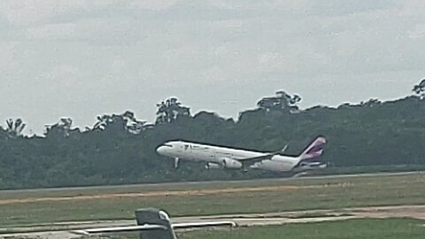 Airbus A321 PT-MXO departing to Guarulhos from Manaus