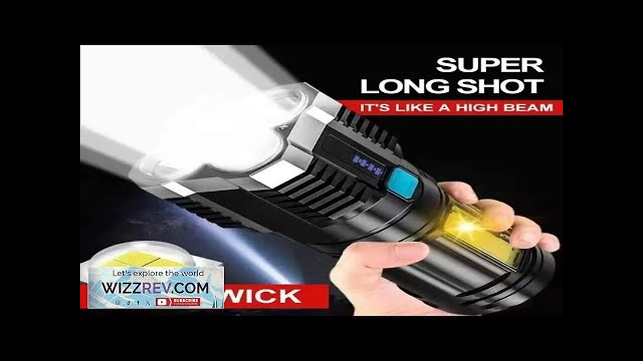 High Power LED Flashlights Camping Torch With 4 Lamp Beads And COB Review