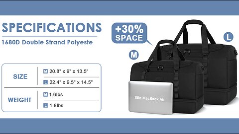 ETRONIK Travel Bag for Men Women, Duffle Bag & Gym Bag