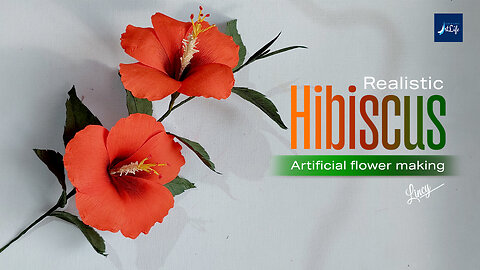 How to make hibiscus flower using crepe paper | Art | DIY | Artificial flower making step by step