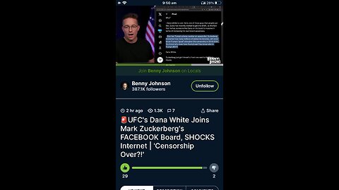 Benny Johnson : Dana White joins facebook board