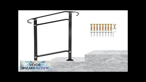 VEVOR Outdoor Stair Railing Fit 1 or 2 Steps Wrought Iron Handrail Review