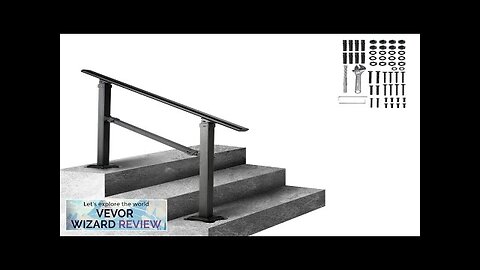 VEVOR Stair Handrail Railing 3 ft 3 Steps Handrails for Outdoor Carbon Review