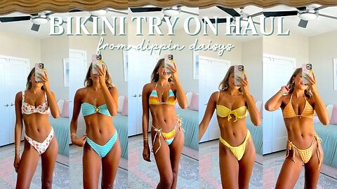 DIPPIN DAISYS BIKINI TRY ON HAUL || sustinable summer swimsuits beach prints!