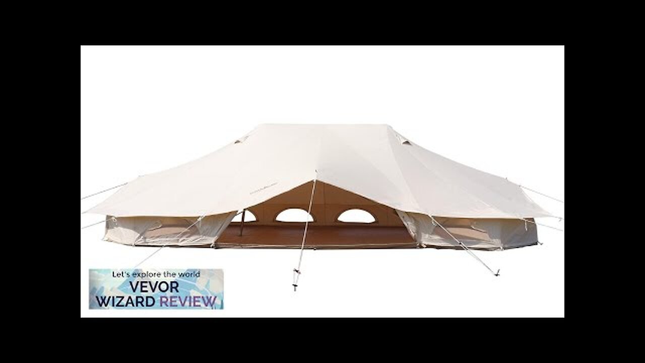 VEVOR 6m Bell Tent 19.7x13.1x9.8 ft Yurt Beige Canvas Tent Cotton Glamping Review