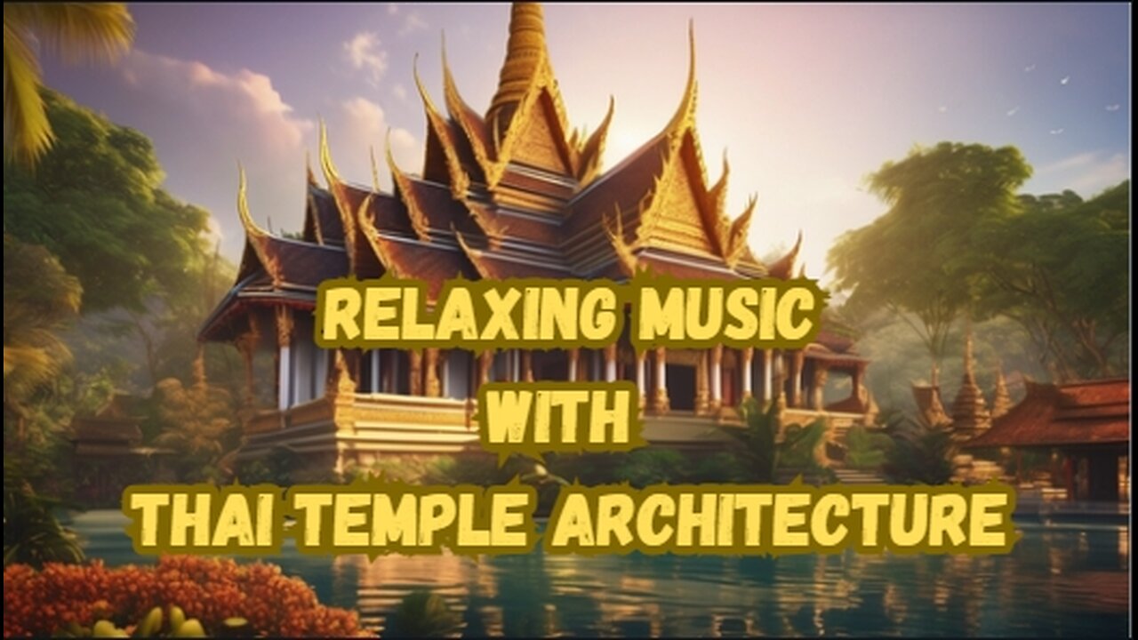 Relaxing music with Thai temple architecture