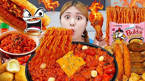 ASMR Mukbang 🍜 Spicy Noodles