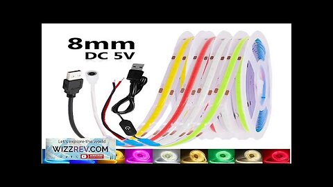 DC 5V USB COB LED Strip Lights 8mm 320LEDs/m High Density Flexible Review