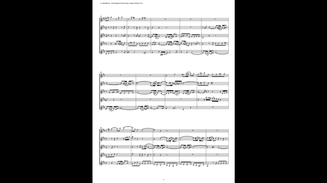 J.S. Bach - Well-Tempered Clavier: Part 1 - Fugue 18 (Clarinet Quintet)