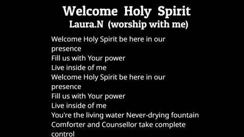 Welcome Holy Spirit(South Africa)