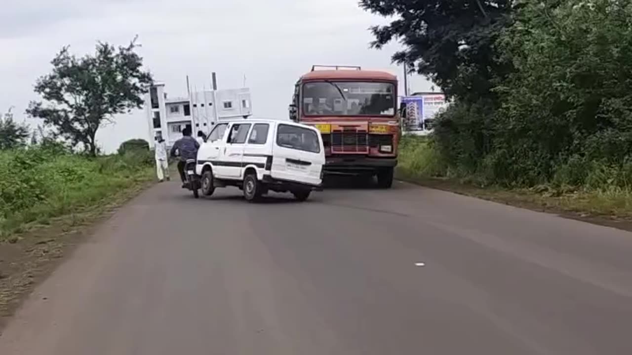 🚗💥 Car Hits Biker From Behind — Shocking Crash Leaves Everyone Speechless!