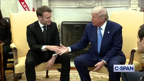 President Trump & French President Macron meet in the Oval Office