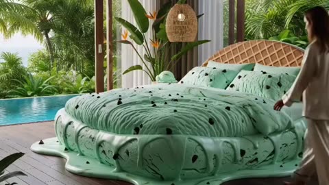 AI ASMR which bed would you choose🍓✨🍫🌊 #aiasmr #asmrWhich bed would you wanna sleep in📍Neon