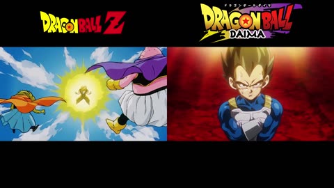 Goku's Super Saiyan transformations Z and DAIMA side-by-side comparison